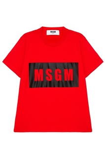 Красная футболка с логотипом Msgm