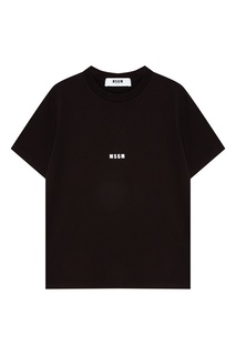Черная футболка с контрастным логотипом Msgm
