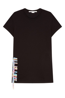 Черная футболка с вышивкой Stella Mc Cartney