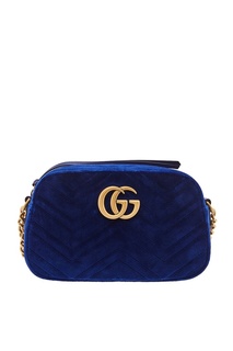 Синяя бархатная сумка GG Marmont Gucci