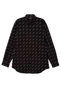 Черная рубашка с логотипами Balenciaga