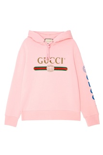 Розовое худи с логотипом Gucci