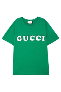 Зеленая футболка с логотипом Gucci