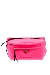 Розовая сумка на пояс Prada