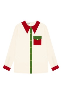 Блузка с контрастной отделкой Gucci