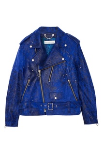Синяя кожаная куртка Golden Goose Deluxe Brand