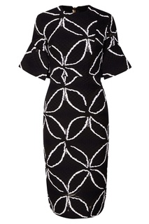 Приталенное платье с контрастным узором Roland Mouret