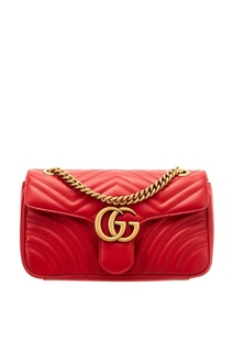 Стеганая красная сумка GG Marmont Gucci