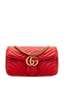 Стеганая красная сумка GG Marmont Gucci