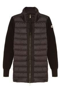 Черная куртка с вязаными рукавами Moncler