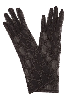 Шелковые перчатки с монограммами Gucci