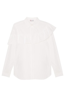 Хлопковая блузка с оборкой RED Valentino