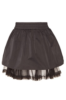 Черная мини-юбка с шелком RED Valentino