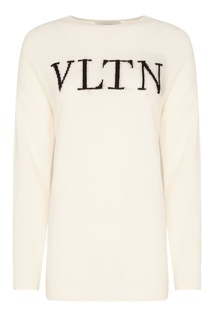 Белый джемпер с логотипом Valentino