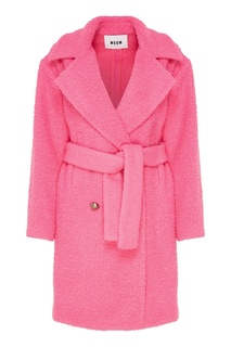 Розовое двубортное пальто Msgm