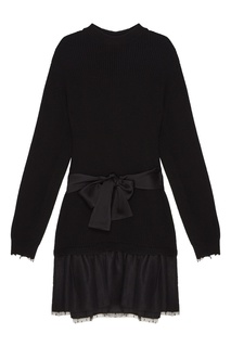 Черное вязаное платье с отделкой RED Valentino