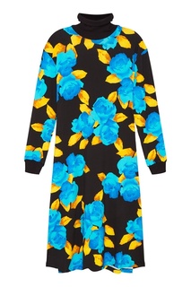 Хлопковое платье с цветочным принтом Msgm