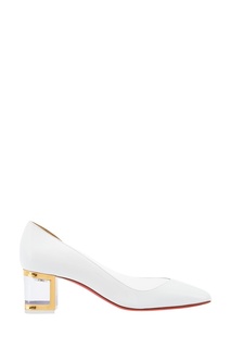 Белые лакированные туфли Provisore 55 Christian Louboutin