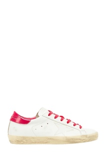 Белые кроссовки с розовой шнуровкой Golden Goose Deluxe Brand