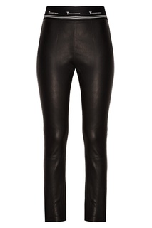 Кожаные брюки с эластичным поясом T by Alexander Wang