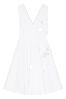 Белое платье с аппликацией Msgm