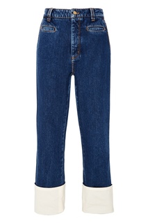 Синие джинсы с отворотами Loewe
