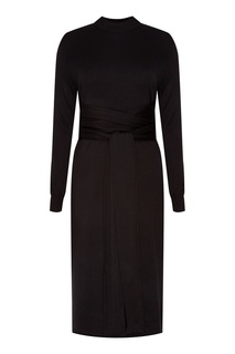 Черное платье с поясом Proenza Schouler