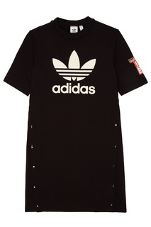 Черное платье с логотипом Adidas