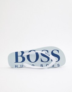 Белые шлепанцы с логотипом BOSS - Белый