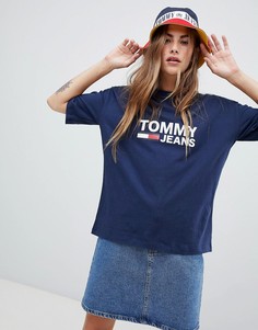 Футболка с логотипом-флажком Tommy Jeans - Темно-синий