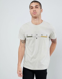 Светло-серая футболка с принтом New Look - Серый