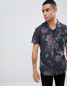 Рубашка с принтом и отложным воротником Jack & Jones Originals - Черный
