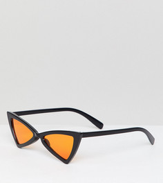 Черные солнцезащитные очки кошачий глаз с оранжевыми стеклами Glamorous - Черный