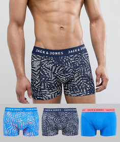 Набор из 3 боксеров-брифов с принтом листьев Jack & Jones - Мульти
