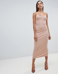 Платье миди в рубчик Missguided - Бежевый