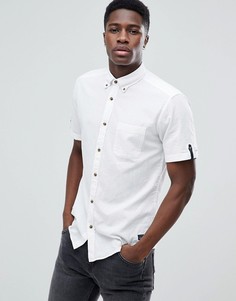 Рубашка из льна и хлопка с короткими рукавами Esprit - Белый