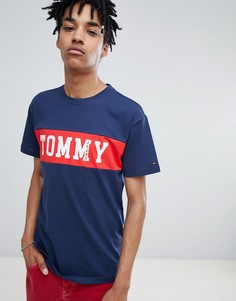 Темно-синяя футболка с логотипом Tommy Jeans - Темно-синий