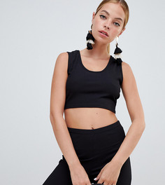 Кроп-топ с овальным вырезом Boohoo Petite - Черный