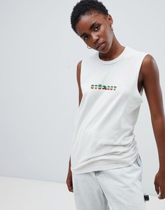 Майка с принтом в полоску Stussy Reggae - Бежевый