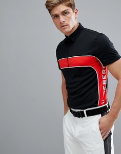 Черная футболка-поло узкого кроя J.Lindeberg Golf Desmond TX - Черный