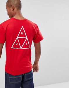 Красная футболка с принтом на спине HUF - Красный