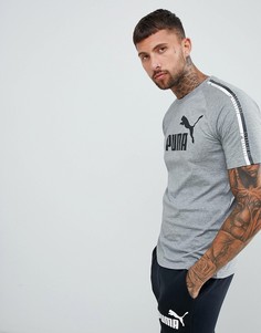 Серая футболка с полосками Puma 85258903 - Серый