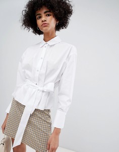 Белая рубашка с поясом River Island - Белый