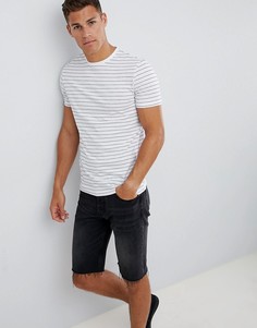Белая футболка в полоску New Look - Белый
