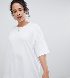 Белая oversize-футболка с заниженной линией плеч ASOS DESIGN Curve - Белый