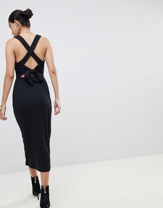 Платье миди в рубчик Fashion Union - Черный