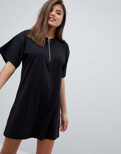 Платье-футболка с молнией Missguided - Черный