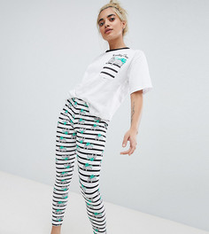 Пижамный комплект из футболки и леггинсов с принтом Koality Time ASOS DESIGN Petite - Мульти