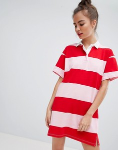 Платье регби в полоску Pull&bear - Розовый