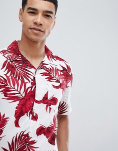 Рубашка с короткими рукавами и тропическим принтом Only & Sons - Розовый
